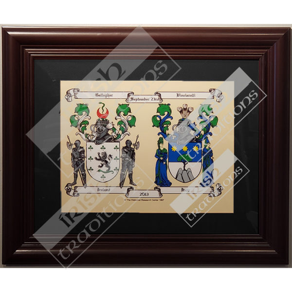 Double Coat of Arms Print Black Matting
