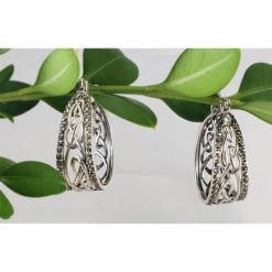 Marcasite Celtic Hoop Earrings Modeled by Irish Traditions
