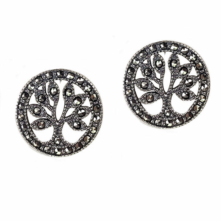 Anu Marcasite Tree of Life Studs