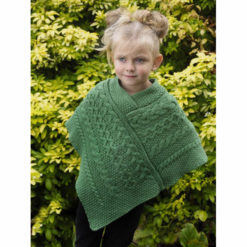 Child's Merino Poncho Marl Green