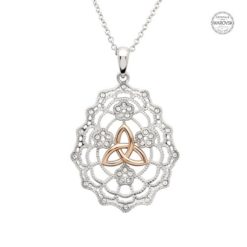 Irish Lace Rose Gold Trinity Knot Necklace SW172