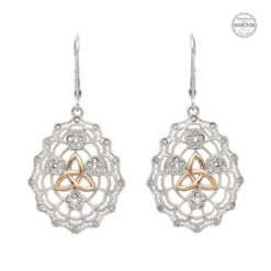 Irish Lace Rose Trinity Earrings