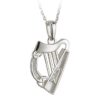Sterling Silver Harp with Trinity Knots Pendant Solvar Necklace