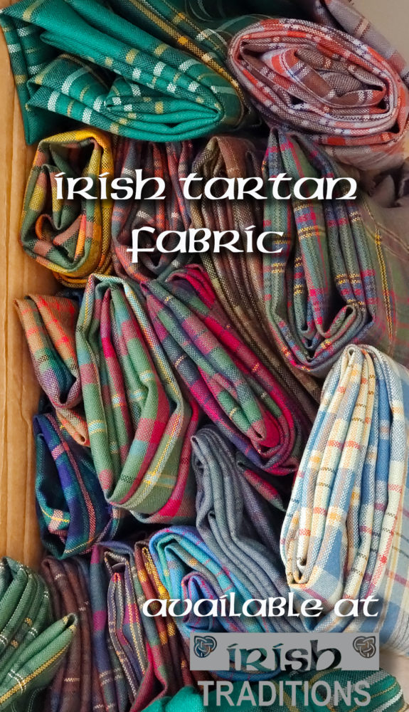 Irish County Tartan Fabric, Available by the Yard. Create Limitless Possibilities with your Irish Heritage. Irish Tartan Fabric Made In Scotland crafts tailored clothes Irish County Irish Traditions