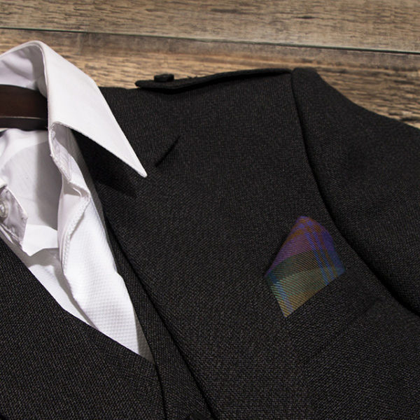 Custom Tartan Pocket Square Pocket Square Modeled Isle of Sky Example