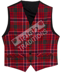 Men's Tartan Vest Wool Reiver Lightweight Fabric Custom Made Scotland