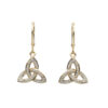 Trinity Diamond Drop Earrings 14K Gold Made in Ireland Gift