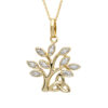 14K Tree of Life with Trinity Knot Diamond Set Pendant