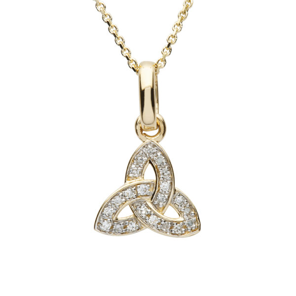 Trinity Knot 14Karat Gold Diamond Set Pendant