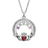 A Mother's Love Birthstone Claddagh Pendant 5 Stones