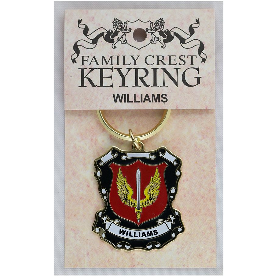 Mcqueen Family Crest Surname Coat Of Arms Brown Leather Keyring Engraved