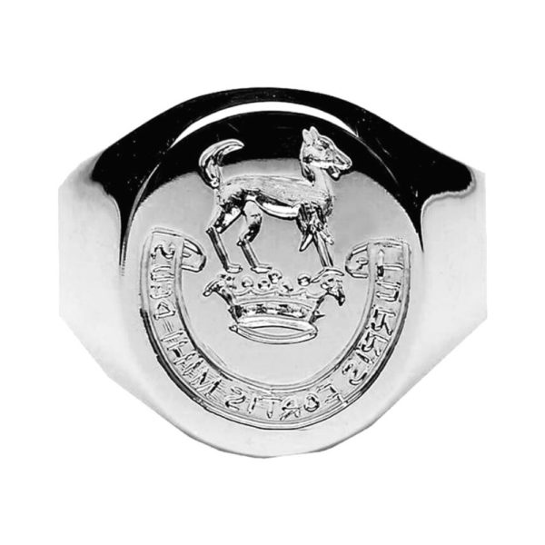 Extra Heavy Hand Engraved Seal Ring White Gold