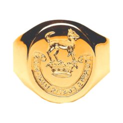 Extra Heavy Hand Engraved Seal Ring Yellow Gold