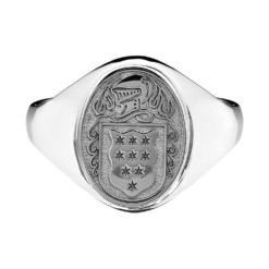 Petite Oval Ladies Coat of Arms Ring 1 SS Metal