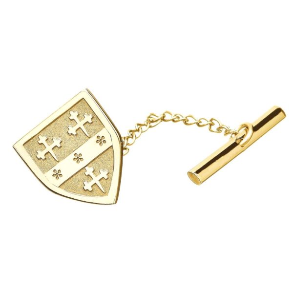 Shield Coat of Arms Tie Tac Yellow Gold