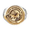Scottish Crest Ring Mixed Silver Yellow Gold