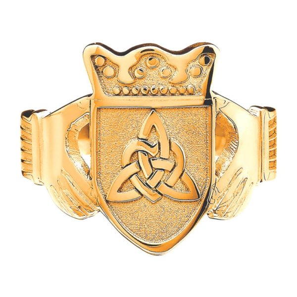 Gents Claddagh Coat of Arms Ring YG 10k 14k