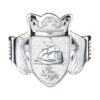 Gents Claddagh Coat of Arms Ring WG SS