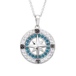 Indicolite Crystal Compass Pendant