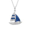 Swarovski Sailboat Pendant Necklace with Sterling Silver and Swarovski Crystals Nautical Jewelry