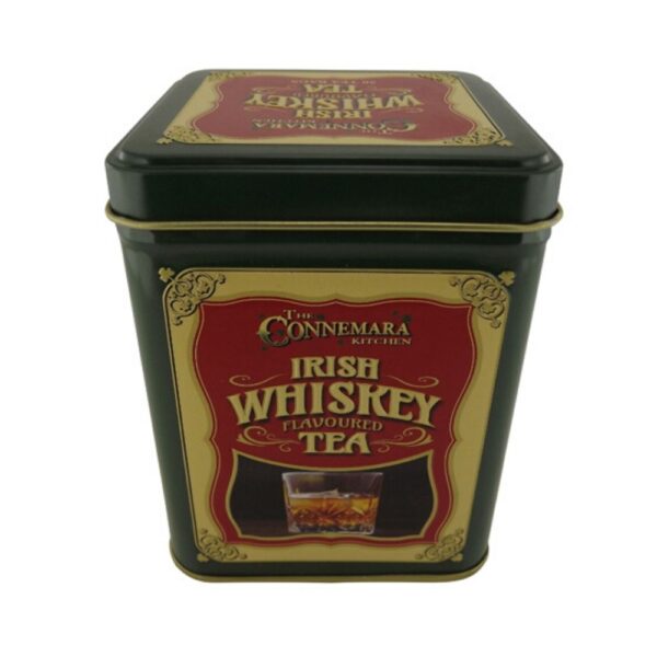 Connemara Kitchen Whiskey Flavored Tea in a decorative tin