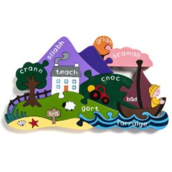Irish Landscape Jigsaw as Gaeilge