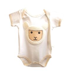 Baby Sheep Onesie with a lamb face on the belly