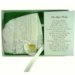 An Irish Linen Magic Bonnet with Poem for Christenings