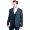 Kavanagh Irish Tweed Jacket Blue Herringbone Modeled