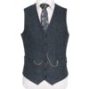 WB Yeats Poets' Series Blue Herringbone Irish Tweed Waistcoat