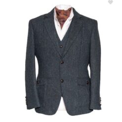 Kavanagh Irish Tweed Jacket Blue Herringbone