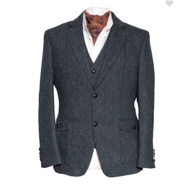 Kavanagh Irish Tweed Jacket Blue Herringbone