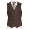 Oscar Wilde Waistcoat with brown hopsack Irish Tweed
