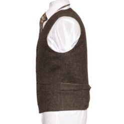 Oscar Wilde Waistcoat with brown hopsack Irish Tweed