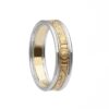 Very Narrow With Rails Yellow Gold White Rails Celtic Warrior Wedding Ring