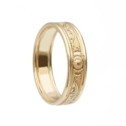 Very Narrow With Rails Yellow Gold Yellow Rails Celtic Warrior Wedding Ring