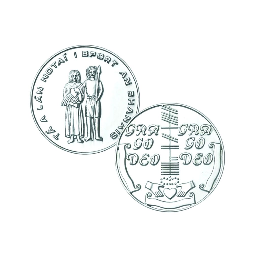 Irish Wedding Token Coin in Sterling Silver