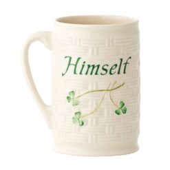 Belleek Himself Mug with hand-painted shamrocks