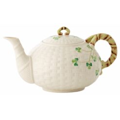 Shamrock Teapot Belleek Basketweave Shamrock Collection of China