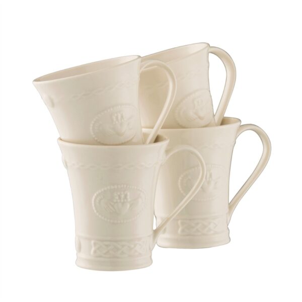 Belleek China Set of 4 Claddagh Mugs