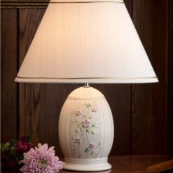 Irish Flax Lamp with hand-painted pastel Flax flowers Shade included