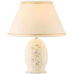 Irish Flax Lamp with hand-painted pastel Flax flowers Shade included
