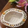 collectible Belleek Autumn Basket Handwoven china and hand-painted decorations.