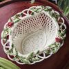 collectible Belleek Winter Basket Handwoven china and hand-painted decorations.