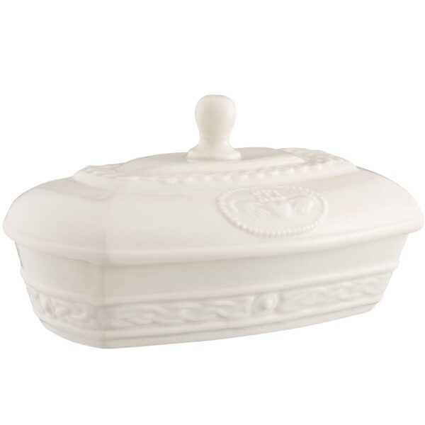 Claddagh Belleek China Butter Dish