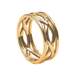 Celtic Infinity Wedding Band Yellow Gold with Yellow Rails