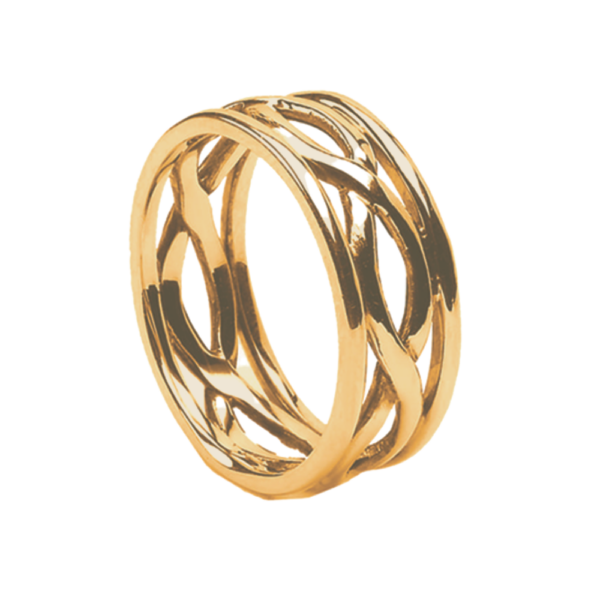 Celtic Infinity Wedding Band Yellow Gold with Yellow Rails