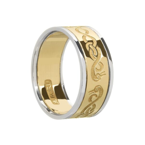 Gents Celtic Le Cheile Wedding Ring with Swans