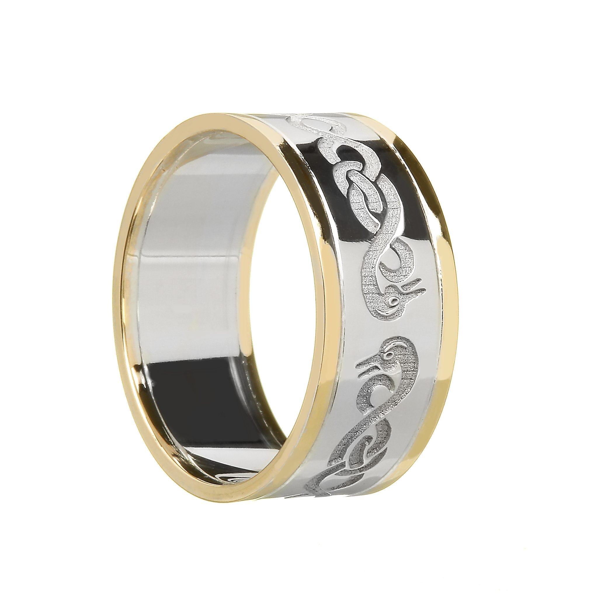 Gents Celtic Le Cheile Wedding Ring with Swans