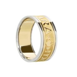 Gents Original "Mo Anam Cara" Wedding Band Yellow with White Rails